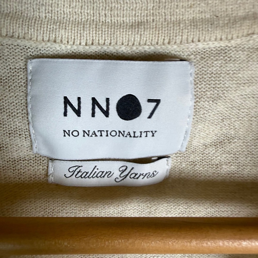 NN07 Ryan Polo 6311 Mens Medium Cream Cotton Linen Italian Yarn Knit Old Money - Picture 2 of 10
